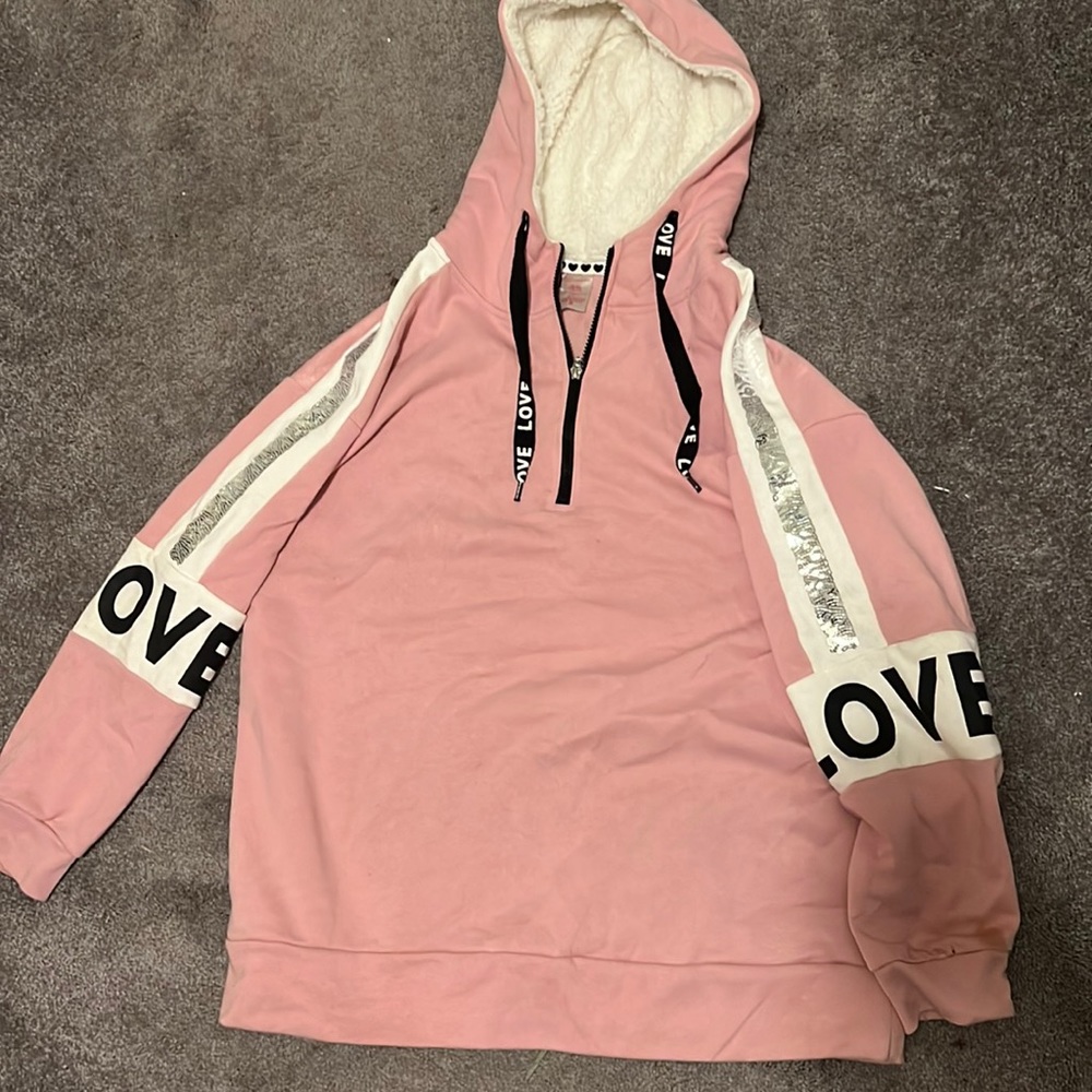 pink love hoodie